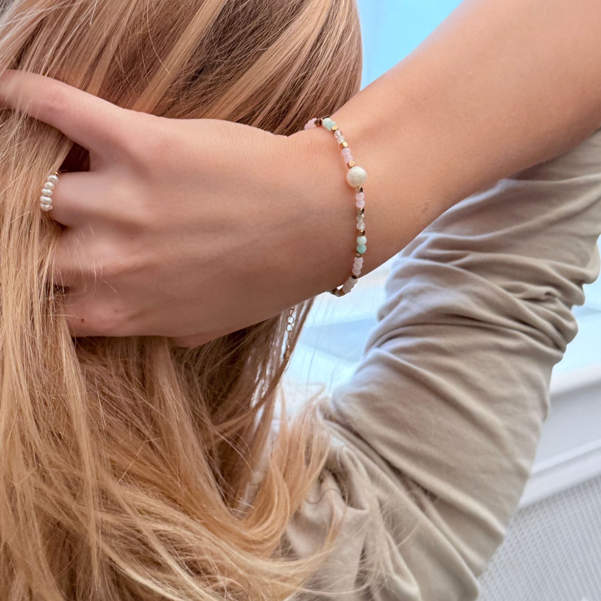 Bohemarmband med pärlor