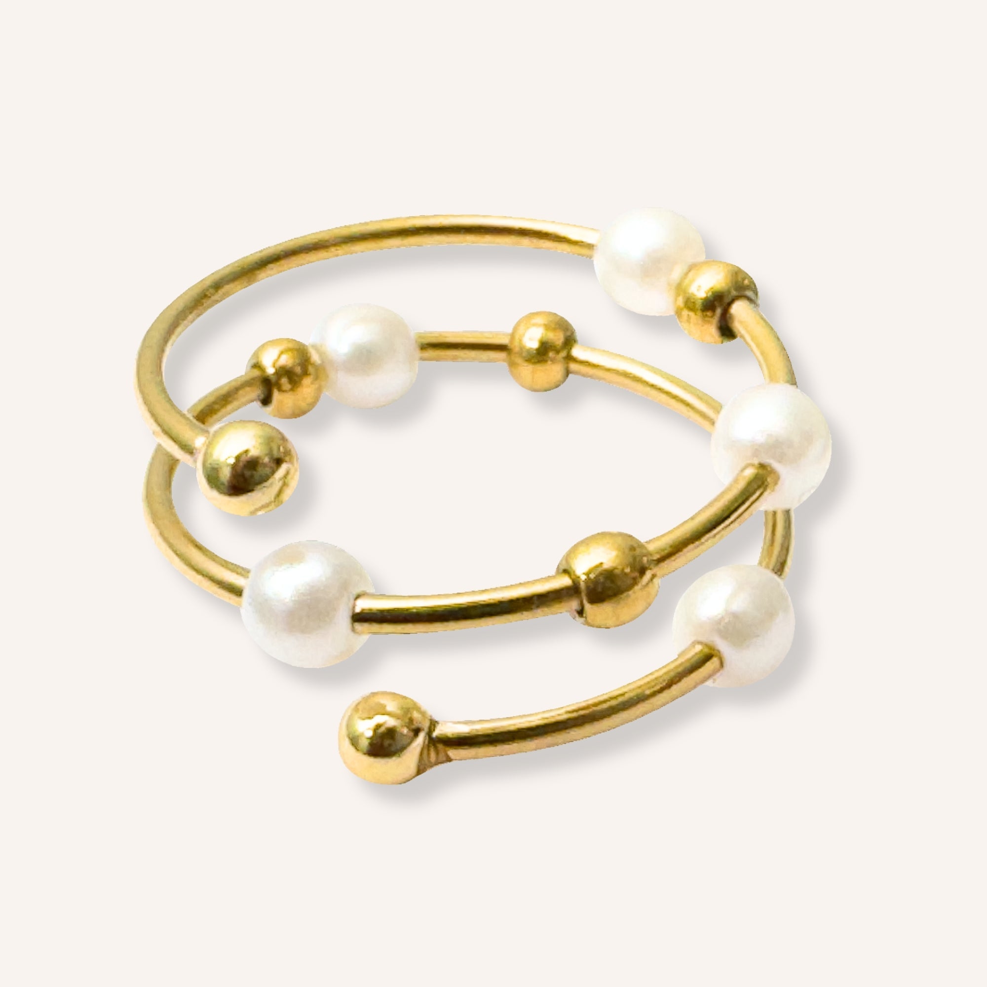 Anti-stressring med pärlor – spiral