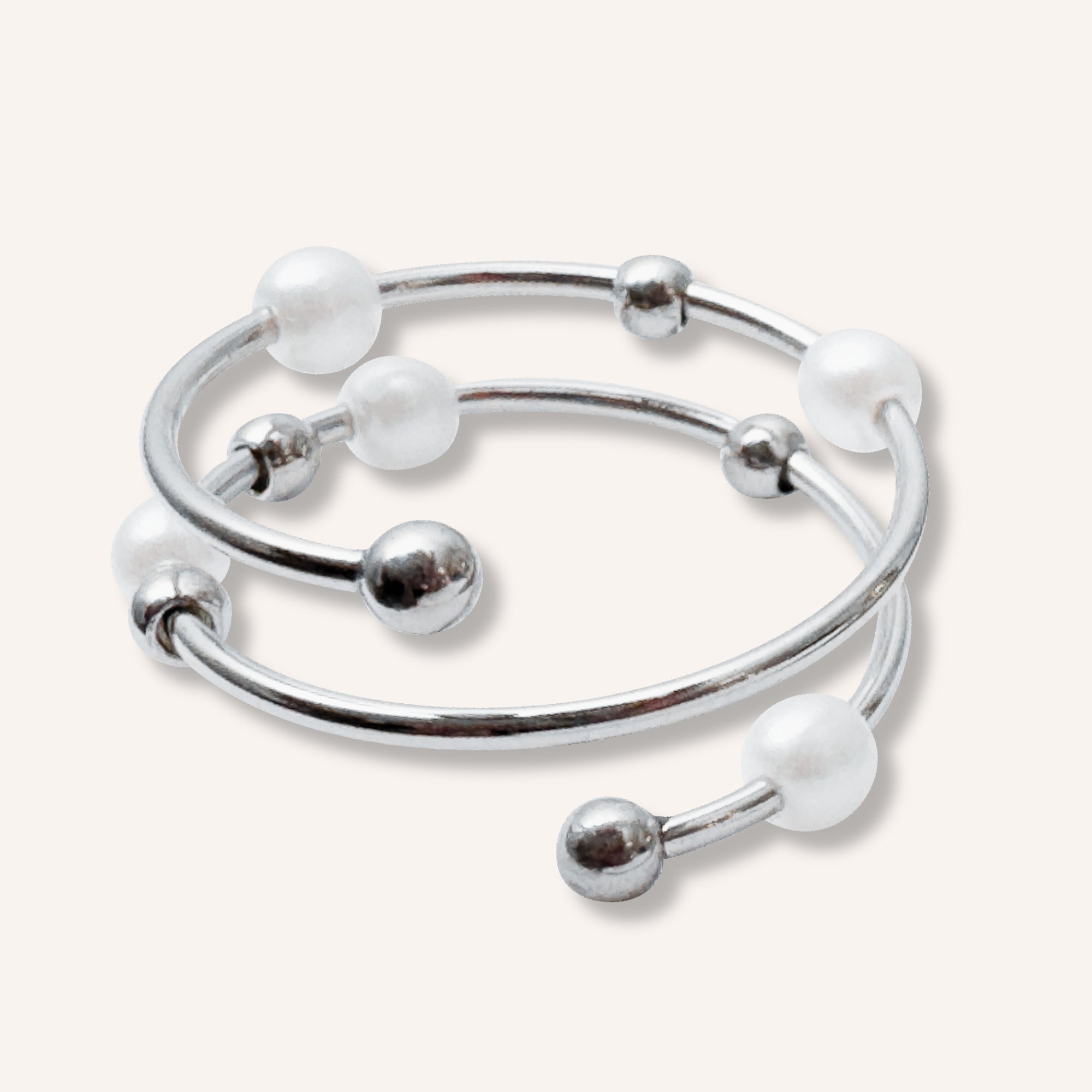Anti-stressring med pärlor – spiral