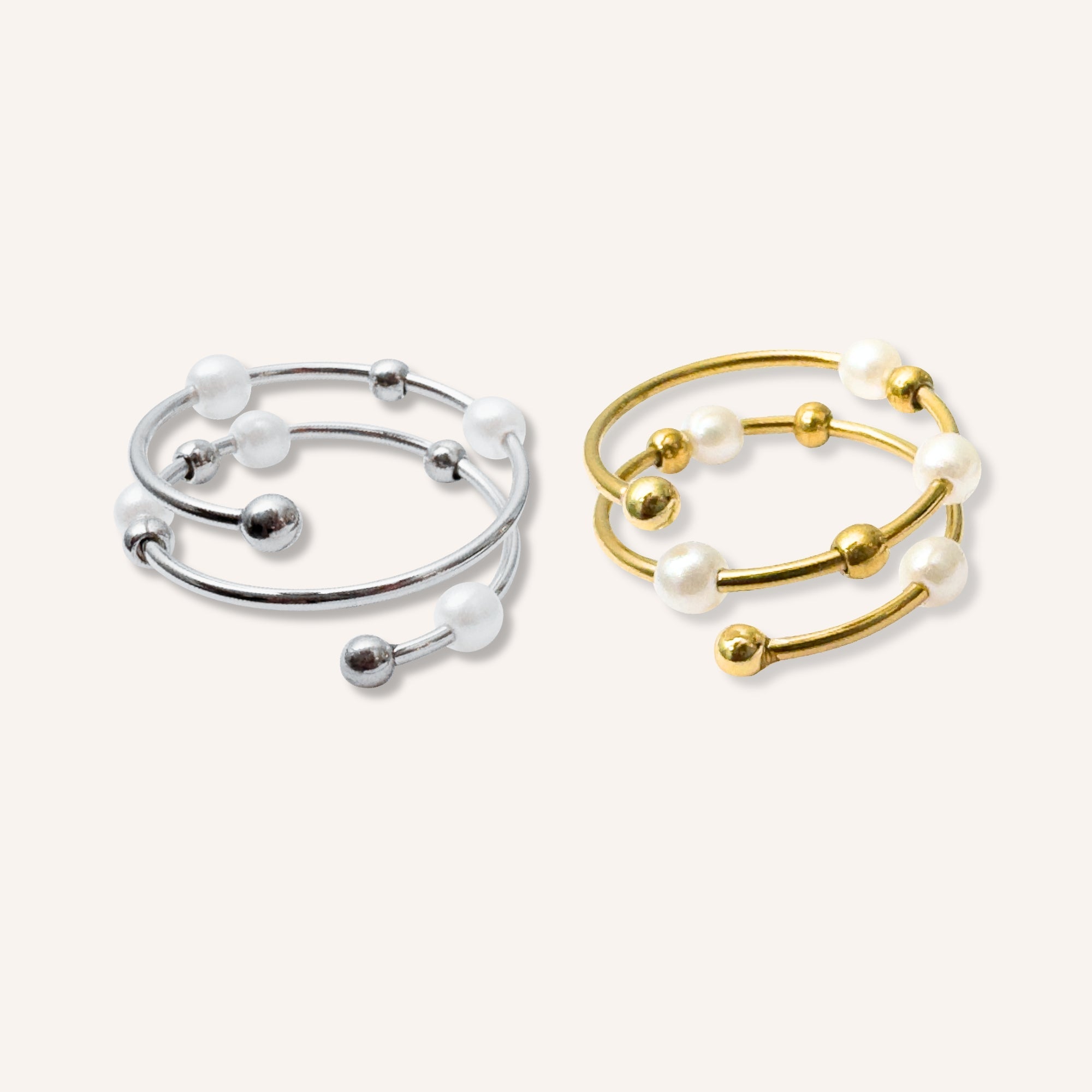 Antistressring med pärlor – spiral