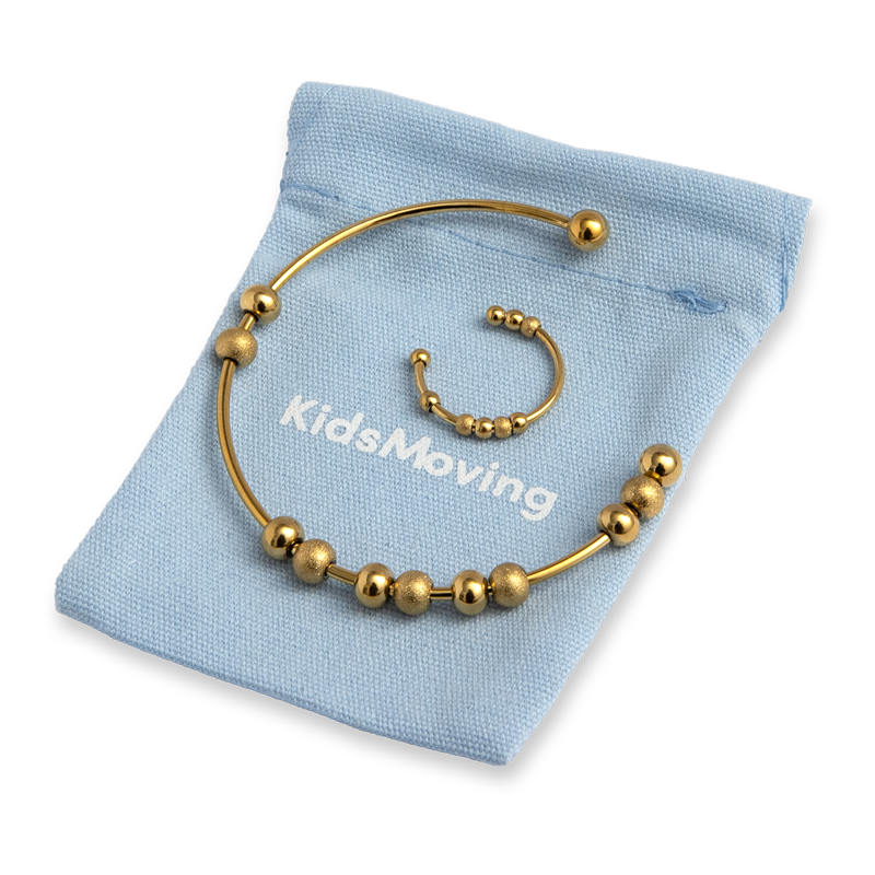 Set med anti-stressarmband och ring – enkel