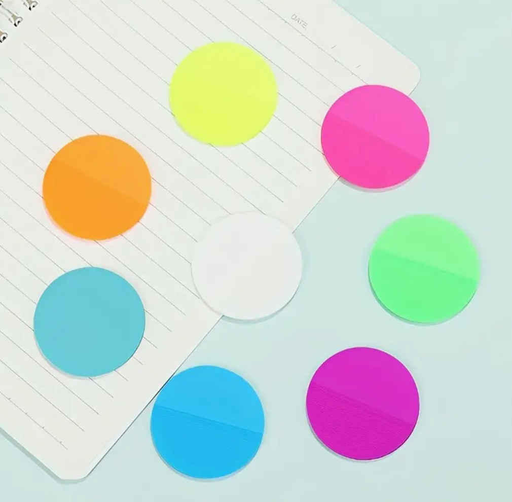 Post-It runda genomskinliga
