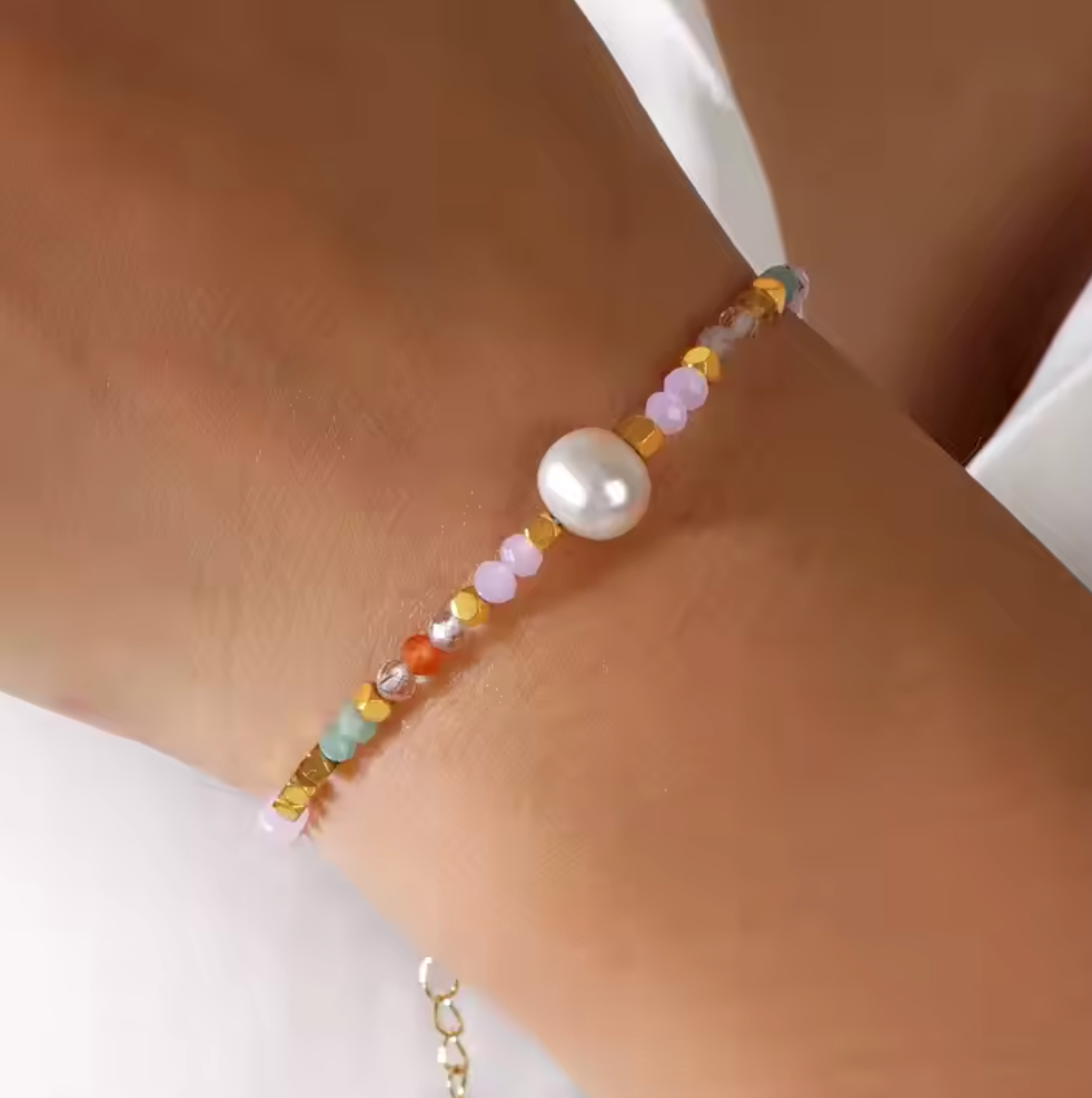 Bohemarmband med pärlor