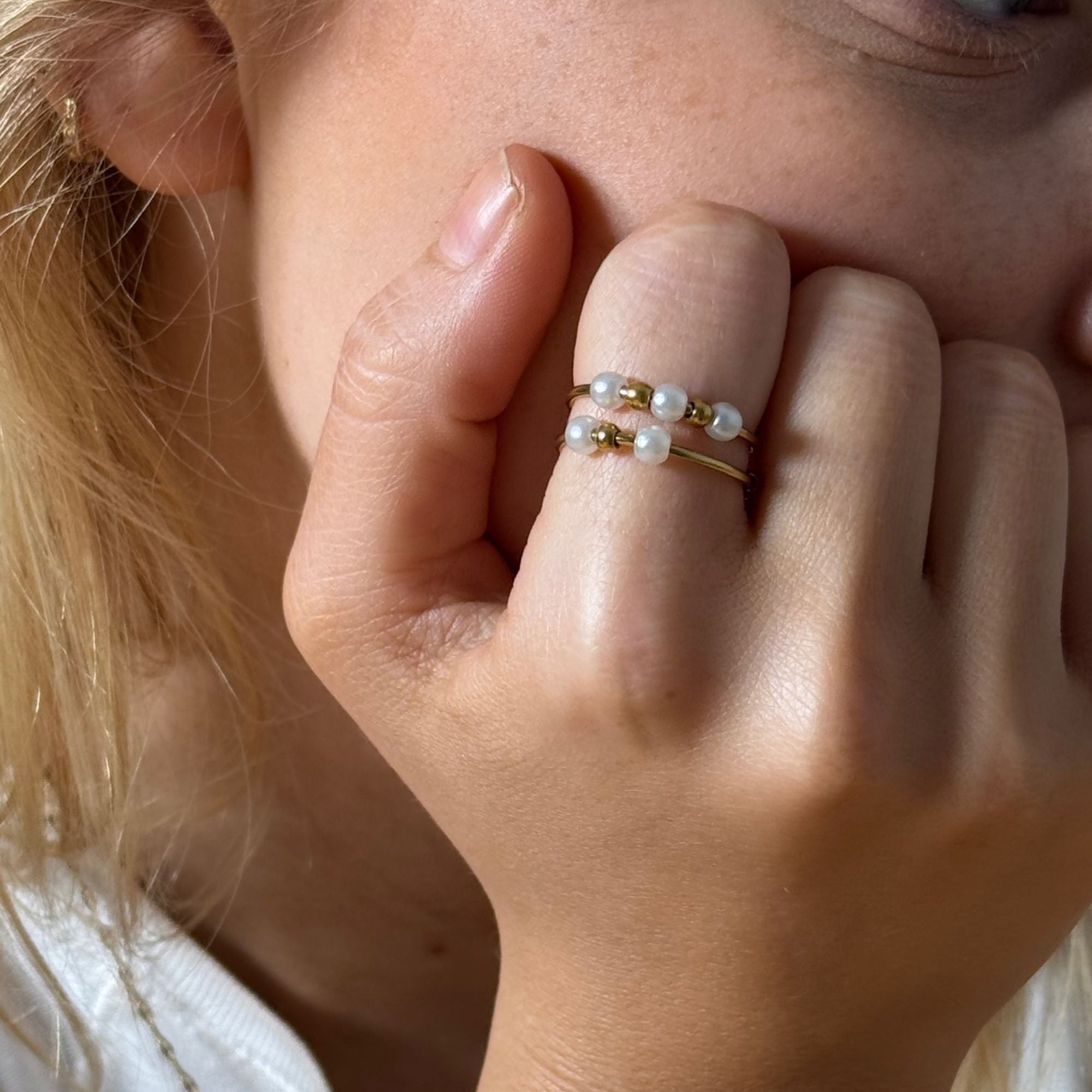 Antistressring med pärlor – spiral