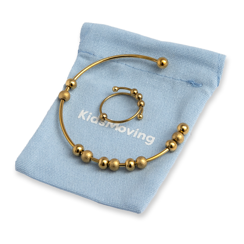 Set med anti-stressarmband och ring – Spiral